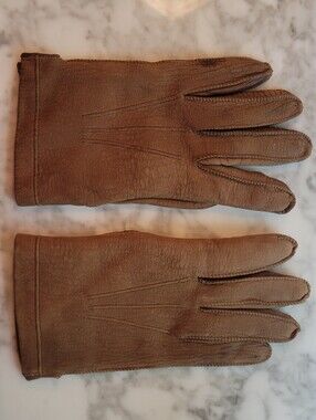 Classic Brown fur lined Leather Gloves